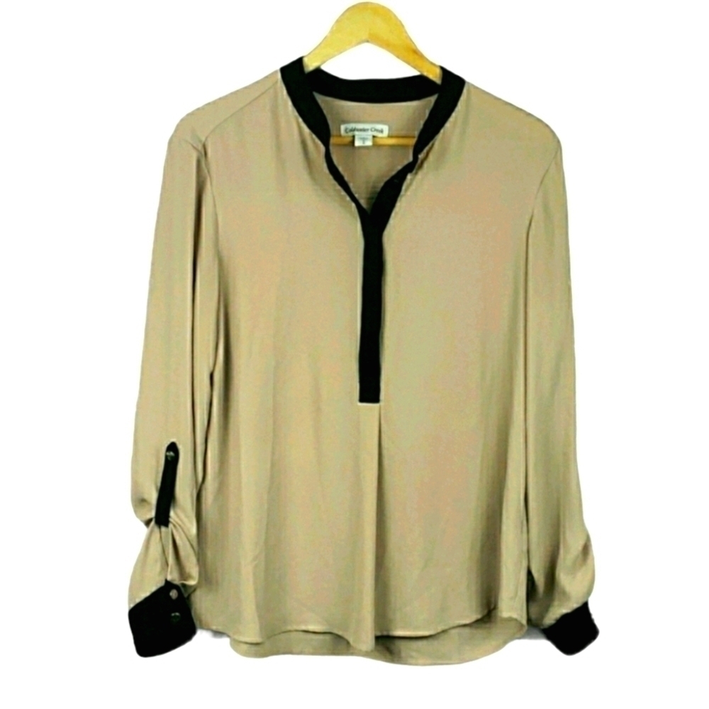 COLDWATER CREEK Roll-Over Sleeve Blouse Size S (8)